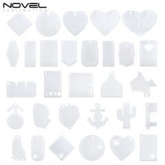 New Arrival Sublimation Transparent Acrylic Single Sided Print Keyring DIY Keychain