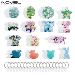 New Arrival Sublimation Transparent Acrylic Single Sided Print Keyring DIY Keychain