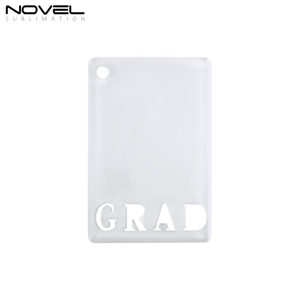 Sublimation Transparent Acrylic Single Sided Print Keyring DIY Keychain