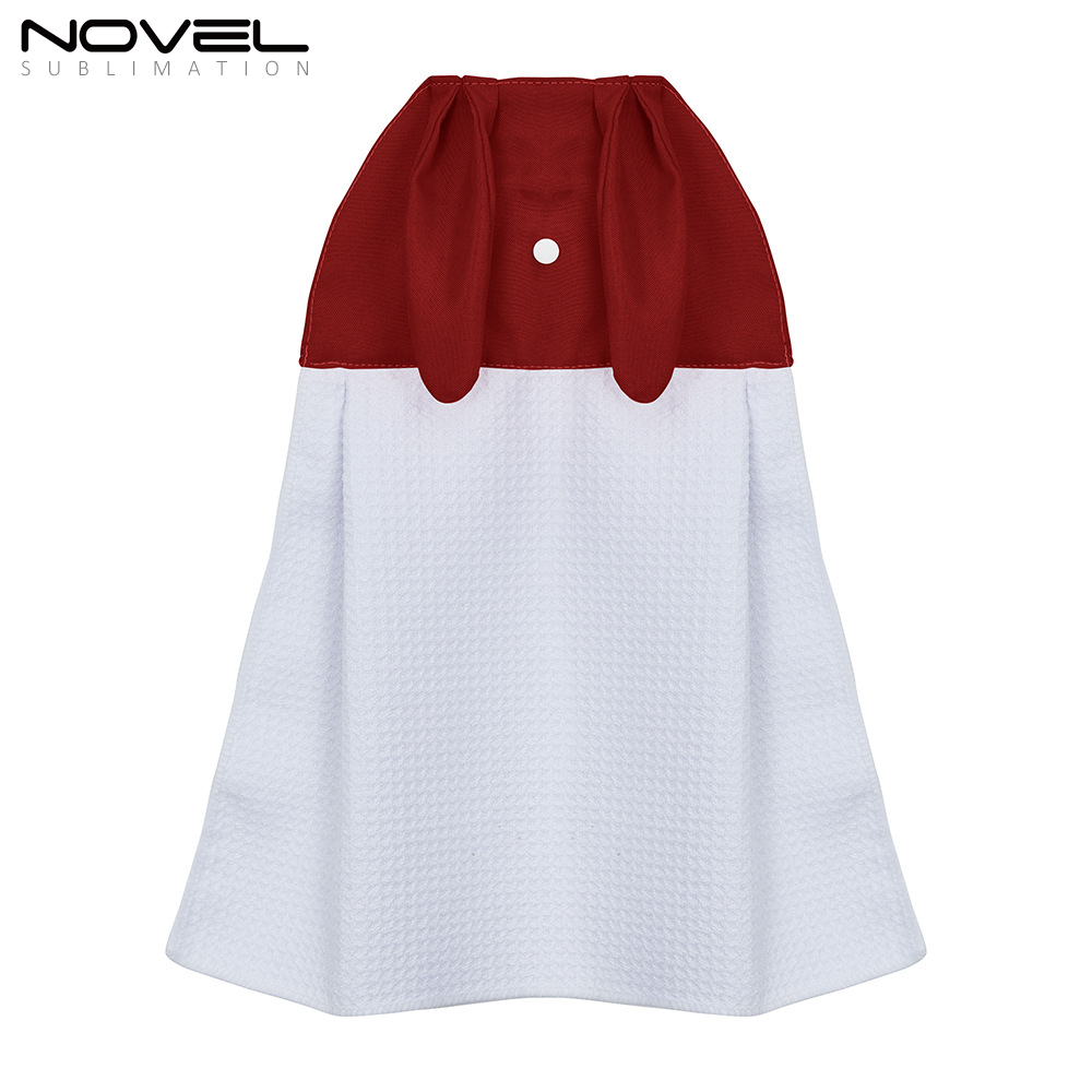 New Arrival High Quality Waffle Weave Sublimation Blank Rabbit Hand Towel with Long Ears