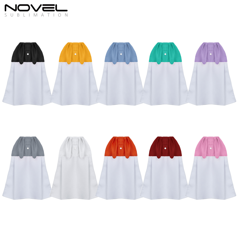 New Arrival High Quality Waffle Weave Sublimation Blank Rabbit Hand Towel with Long Ears