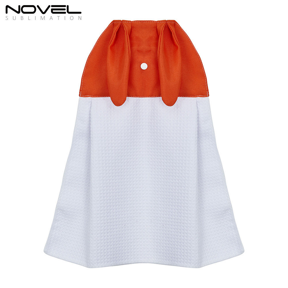 New Arrival High Quality Waffle Weave Sublimation Blank Rabbit Hand Towel with Long Ears