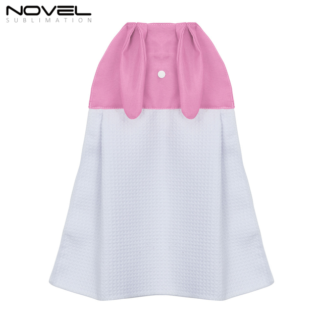 New Arrival High Quality Waffle Weave Sublimation Blank Rabbit Hand Towel with Long Ears