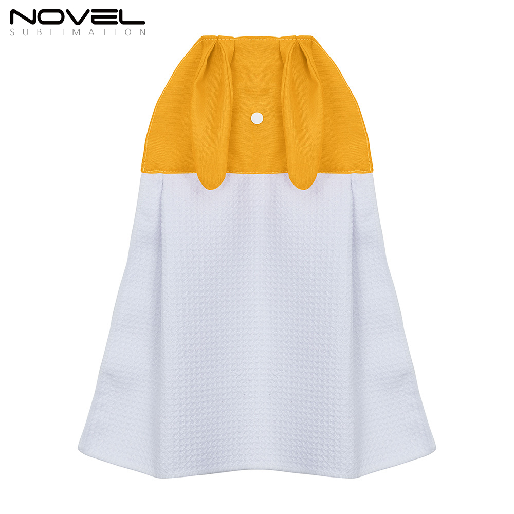 New Arrival High Quality Waffle Weave Sublimation Blank Rabbit Hand Towel with Long Ears