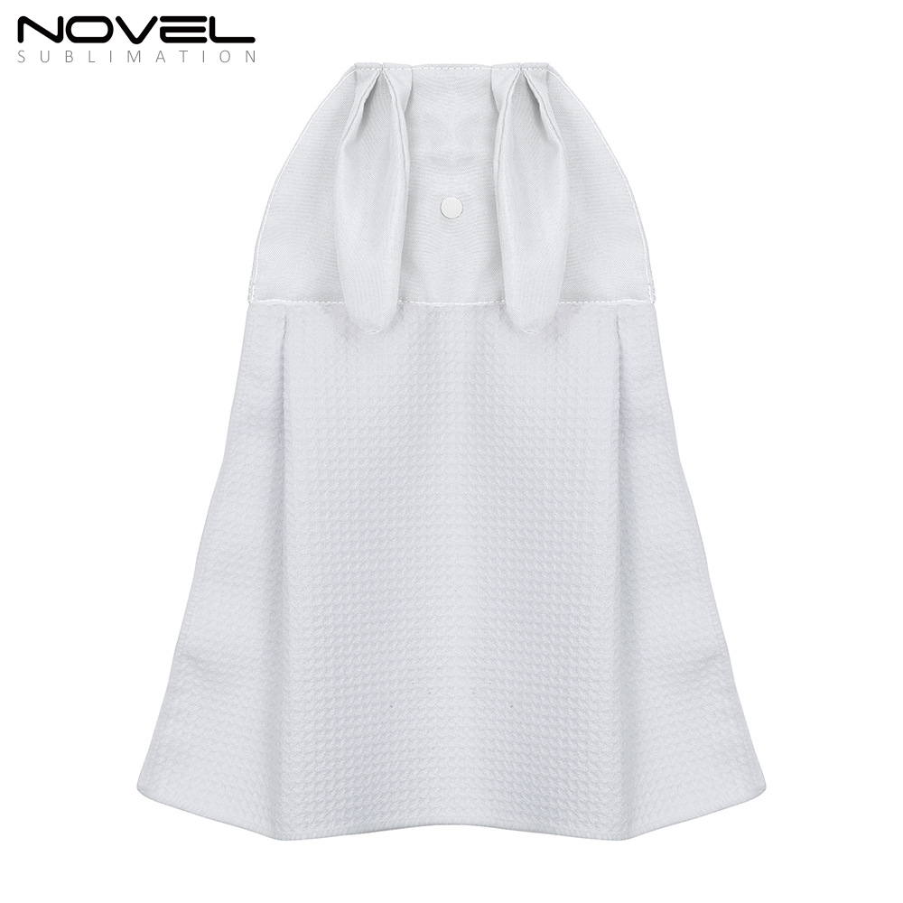 New Arrival High Quality Waffle Weave Sublimation Blank Rabbit Hand Towel with Long Ears