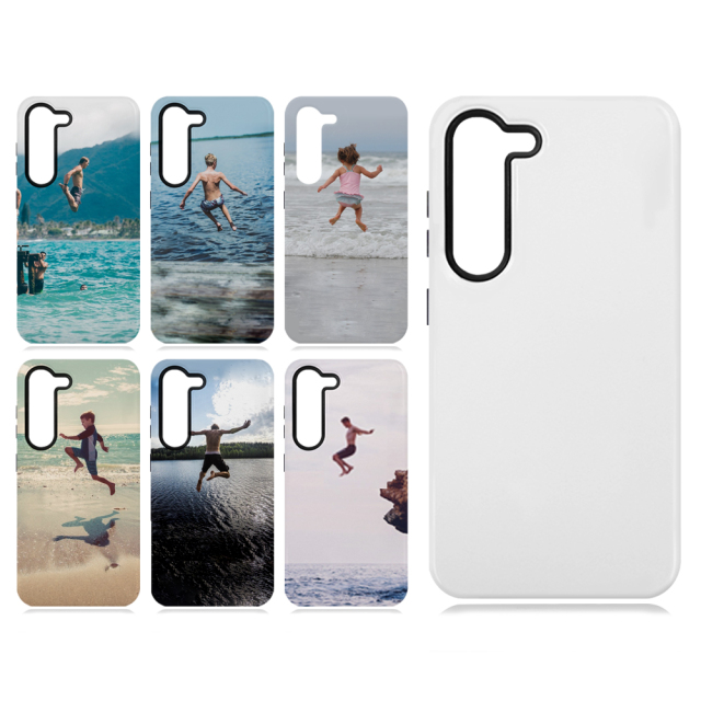 New Arrival 2in1 3D film case Sublimation cover customized DIY Cell Phone case for Samsung S23 series