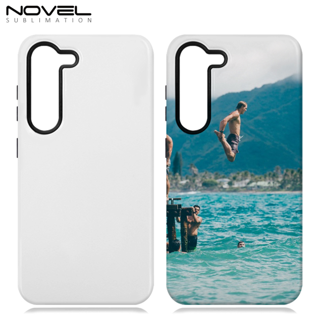 New Arrival 2in1 3D film case Sublimation cover customized DIY Cell Phone case for Samsung S23 series