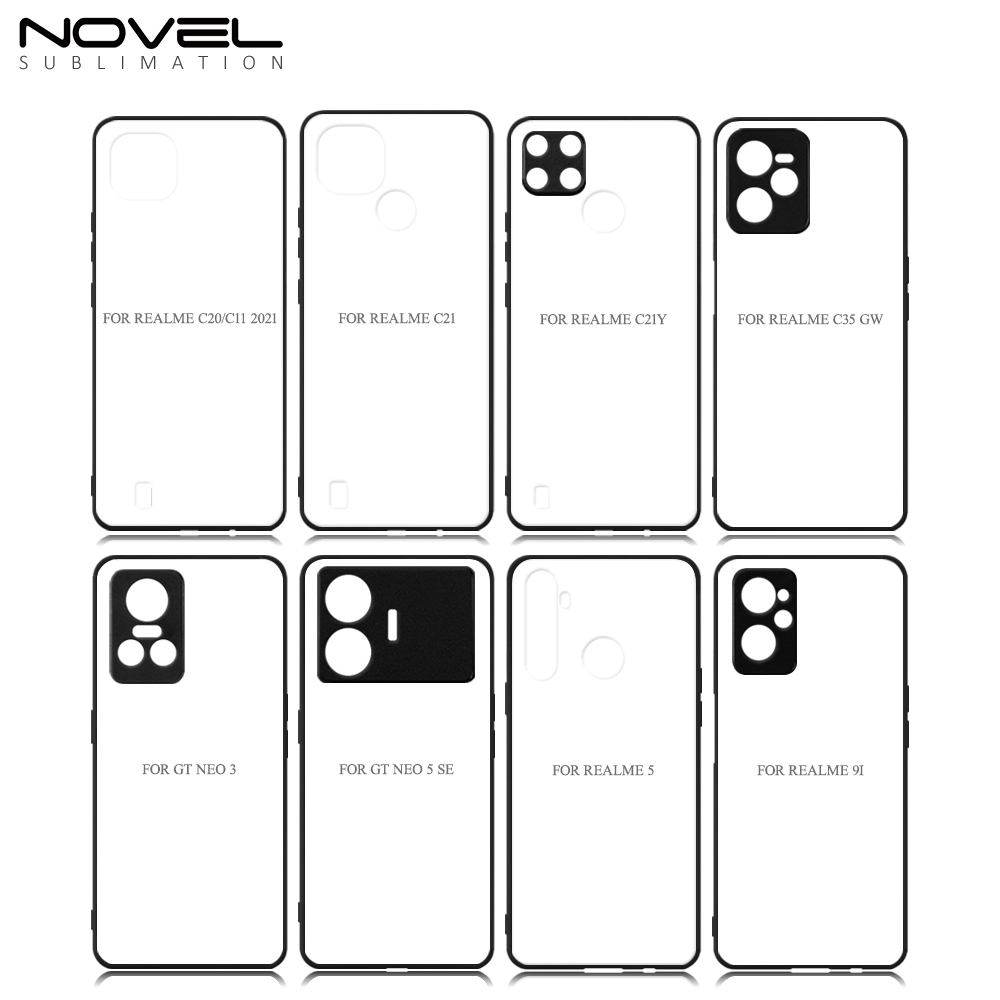 New arrival!!! Sublimation 2D TPU Case Cover for Realme 9 Pro、11、C20/C11 2021、C21、C35 GW Series With Aluminum Insert