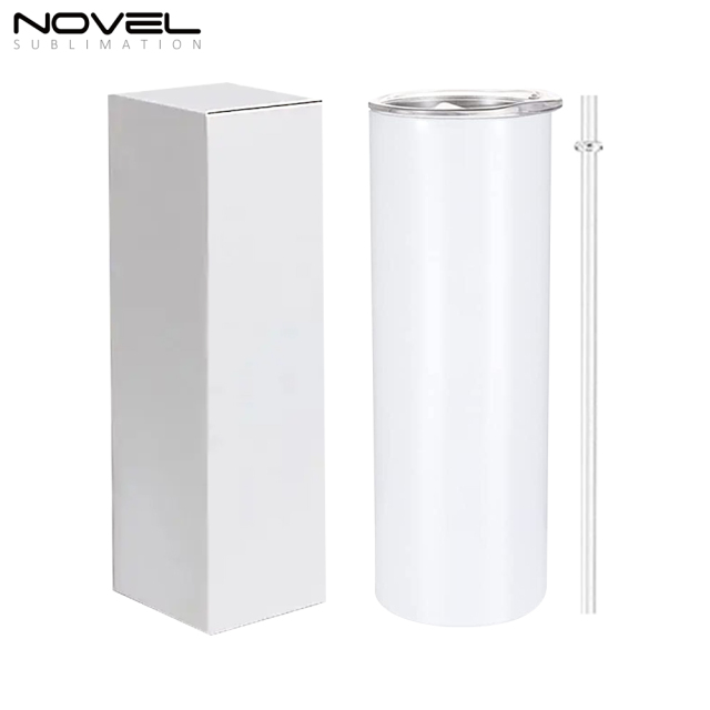 New Arrival Sublimation Printing 20oz Stainless Steel Skinny Tumbler with straw