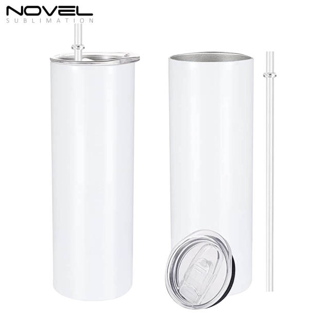 New Arrival Sublimation Printing 20oz Stainless Steel Skinny Tumbler with straw