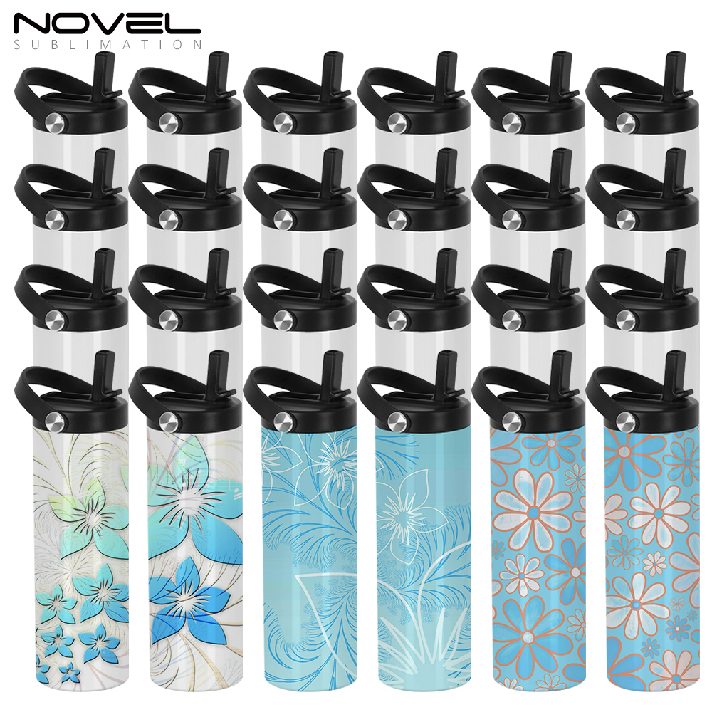New Arrival Sublimation Printing 20oz Tumblers 20oz Stainless Steel Sports Bottle with Straw