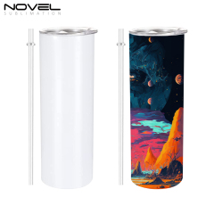 New Arrival Sublimation Printing 20oz Stainless Steel Skinny Tumbler with straw