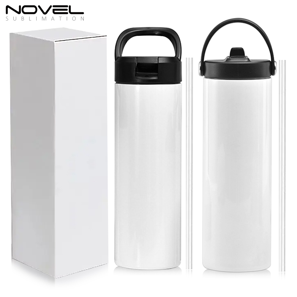 New Arrival Sublimation Printing 20oz Tumblers 20oz Stainless Steel Sports Bottle with Straw