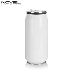 350ml/500ml Stainless Steel Sublimation Coke Can Water Bottle With Straw