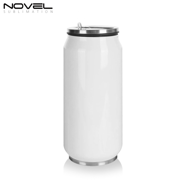 350ml/500ml Stainless Steel Sublimation Coke Can Water Bottle With Straw