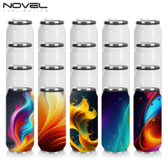 350ml/500ml Stainless Steel Sublimation Coke Can Water Bottle With Straw