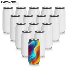 350ml/500ml Stainless Steel Sublimation Coke Can Water Bottle With Straw