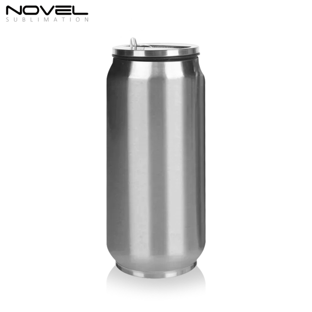 350ml/500ml Stainless Steel Sublimation Coke Can Water Bottle With Straw