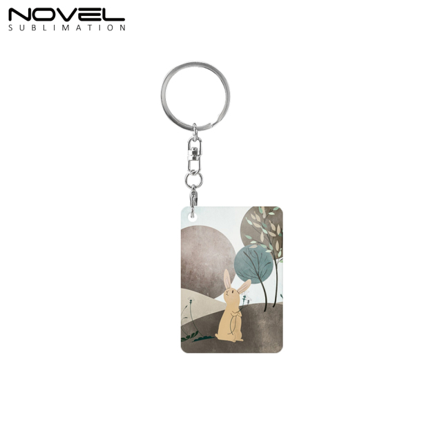 New Arrival Sublimation Aluminium Double Sided Print Keyring DIY Keychain