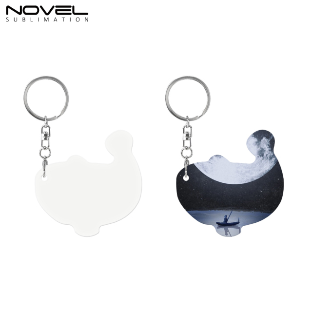 New Arrival Sublimation Aluminium Double Sided Print Keyring DIY Keychain