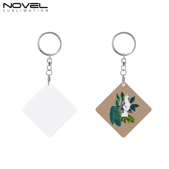 New Arrival Sublimation Aluminium Double Sided Print Keyring DIY Keychain