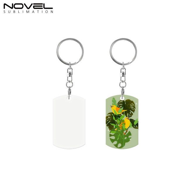 New Arrival Sublimation Aluminium Double Sided Print Keyring DIY Keychain