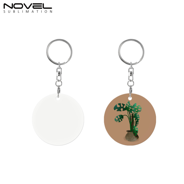 New Arrival Sublimation Aluminium Double Sided Print Keyring DIY Keychain