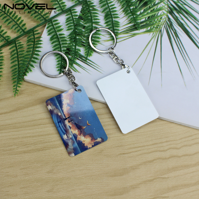 New Arrival Sublimation Aluminium Double Sided Print Keyring DIY Keychain