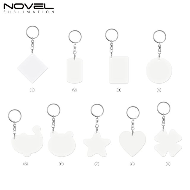 New Arrival Sublimation Aluminium Double Sided Print Keyring DIY Keychain