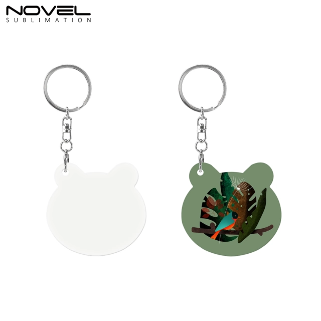 New Arrival Sublimation Aluminium Double Sided Print Keyring DIY Keychain