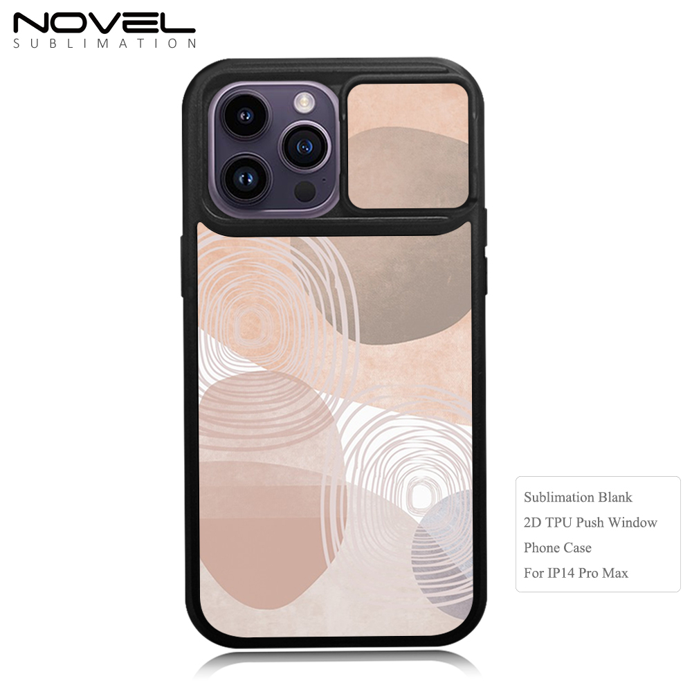 Colorful 2D Sublimation TPU+PC Phone Case with Sliding Window Design and Aluminum Sheet