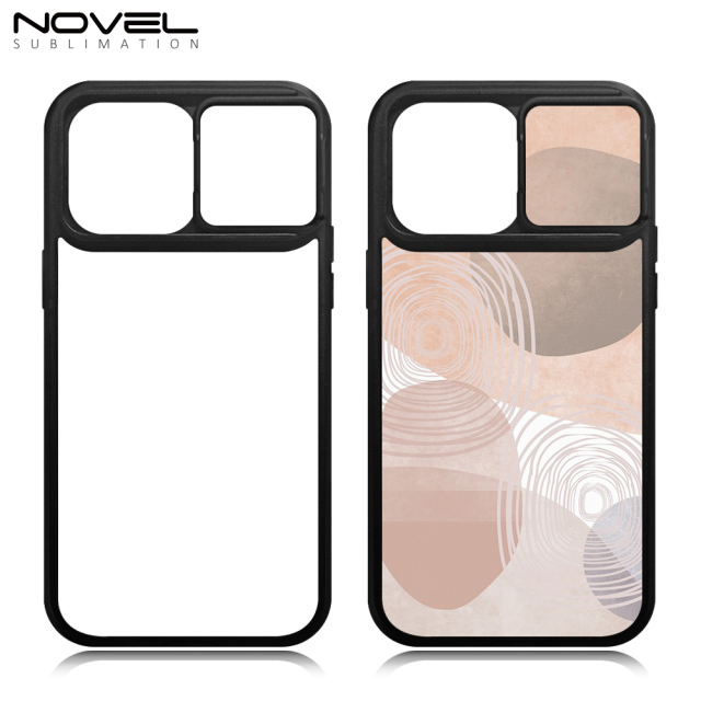 Colorful 2D Sublimation TPU+PC Phone Case with Sliding Window Design and Aluminum Sheet