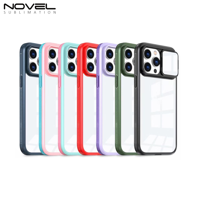 Colorful 2D Sublimation TPU+PC Phone Case with Sliding Window Design and Aluminum Sheet