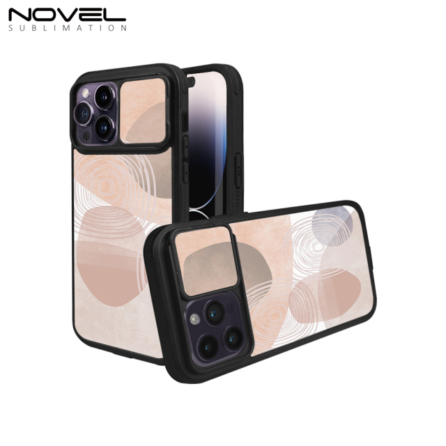 Colorful 2D Sublimation TPU+PC Phone Case with Sliding Window Design and Aluminum Sheet