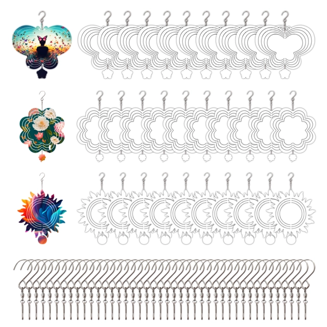 New Arrival Sublimation Aluminum Wind Spinner Double-sided Printable with 13 shapes