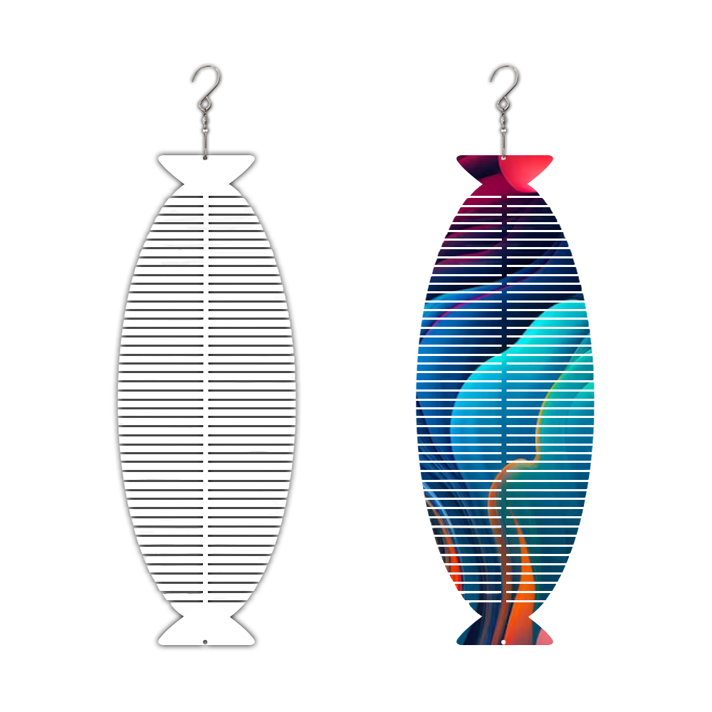 New Arrival Sublimation Aluminum Wind Spinner Double-sided Printable in the Shape of Fishbone