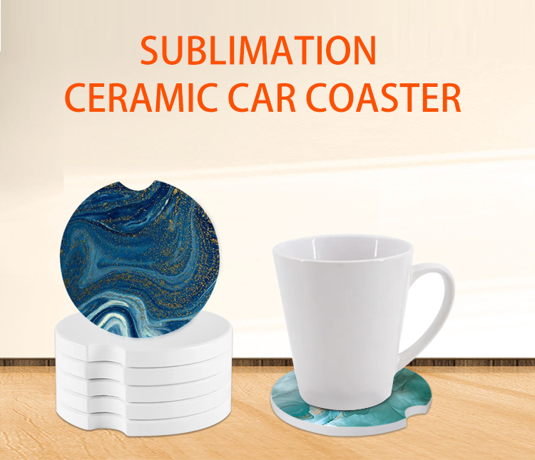 New Arrival Sublimation Car Coasters DIY Ceramic Cup Pad