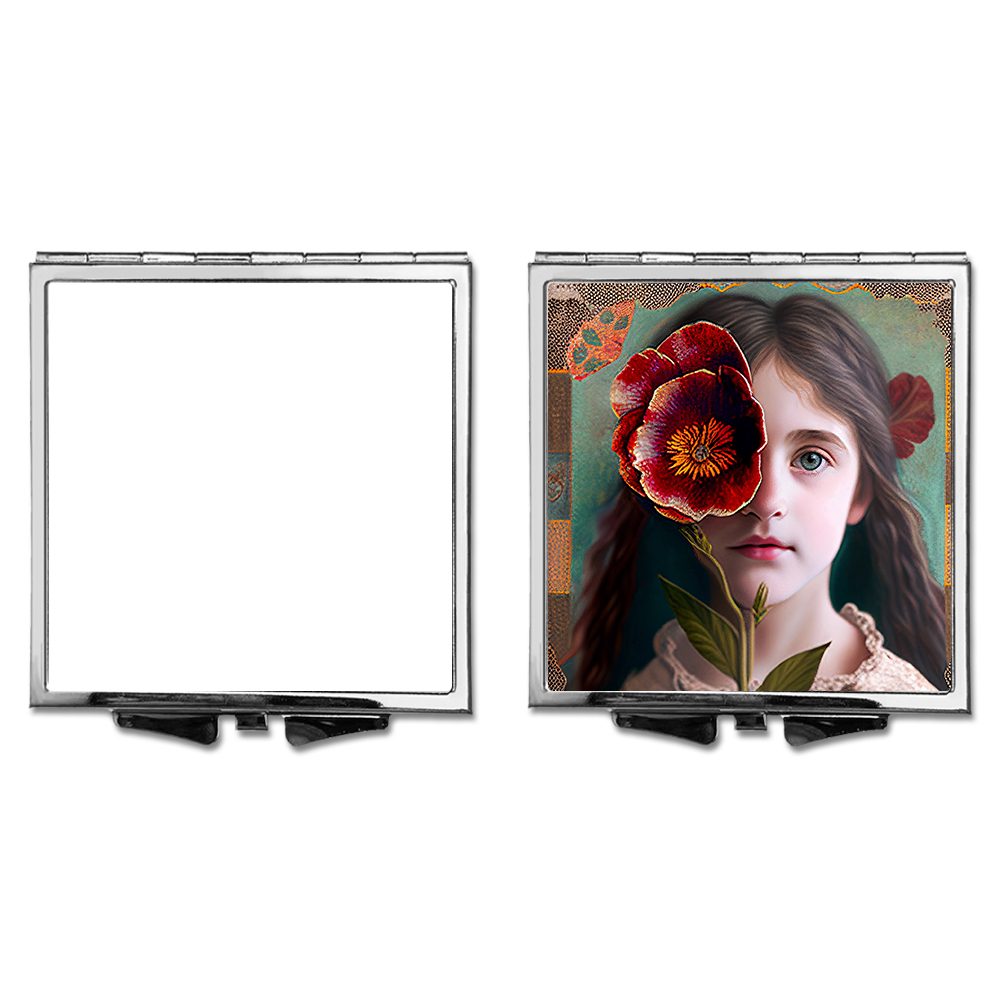 Sublimation Blank Pocket Mirror Stainless Steel Cosmetic Mirror Makeup Mirror