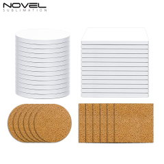 New Arrival Sublimation Coasters DIY Square/Round Ceramic Cup Pad with Cork