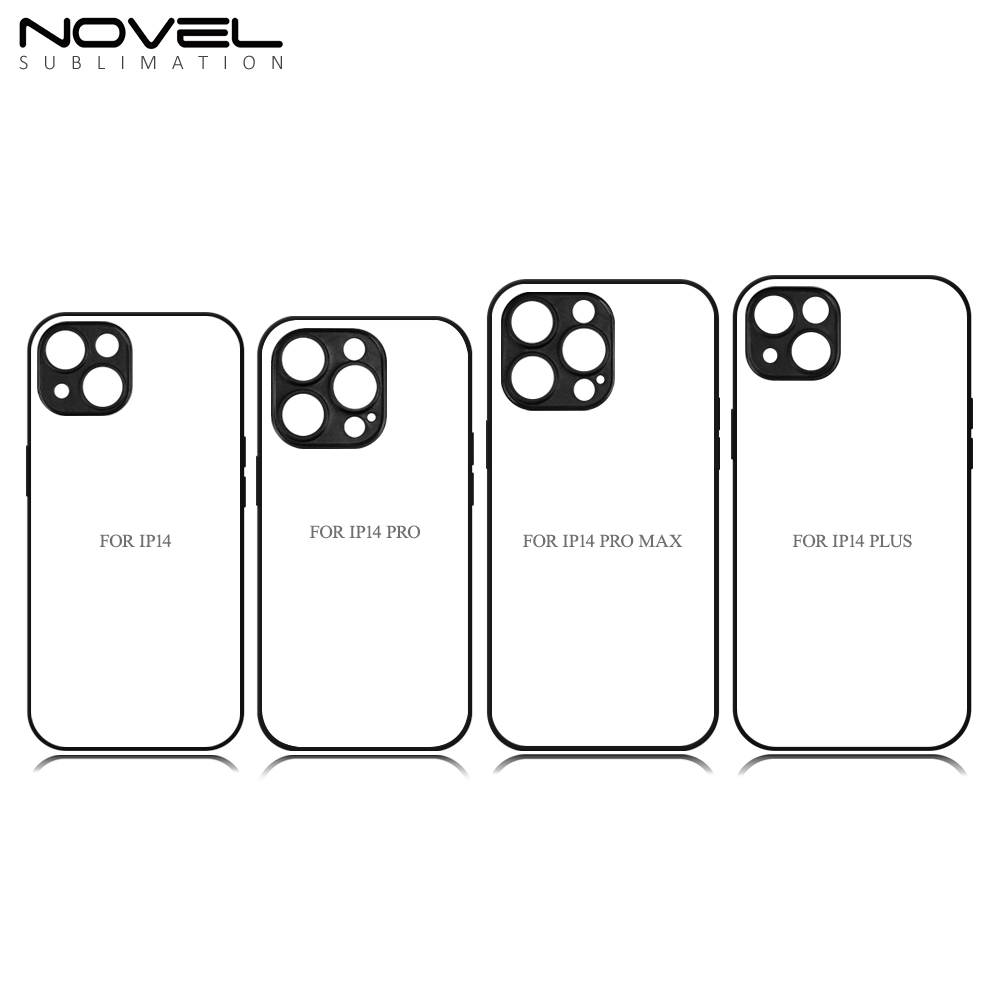 Sublimation Blank 2D TPU Phone Case for iPhone 14 Series DIY Shell With Aluminum Sheet with Reflective Strips