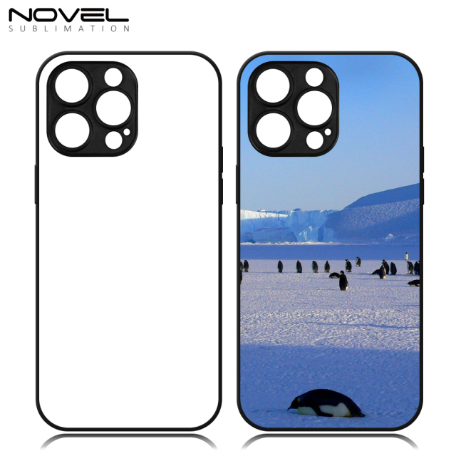 Sublimation Blank 2D TPU Phone Case for iPhone 14 Series DIY Shell With Aluminum Sheet with Reflective Strips
