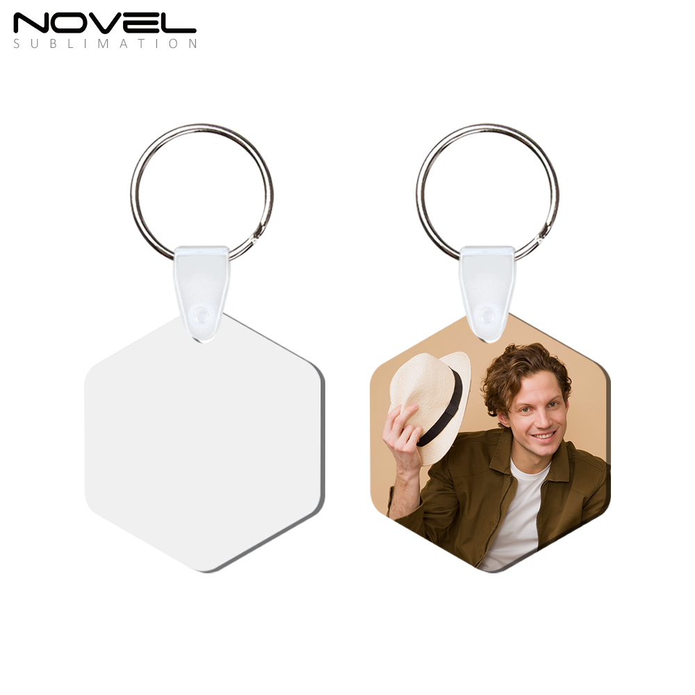 Sublimation MDF Double Sided Print Keyring DIY Keychain Heat Press Custom Keychain