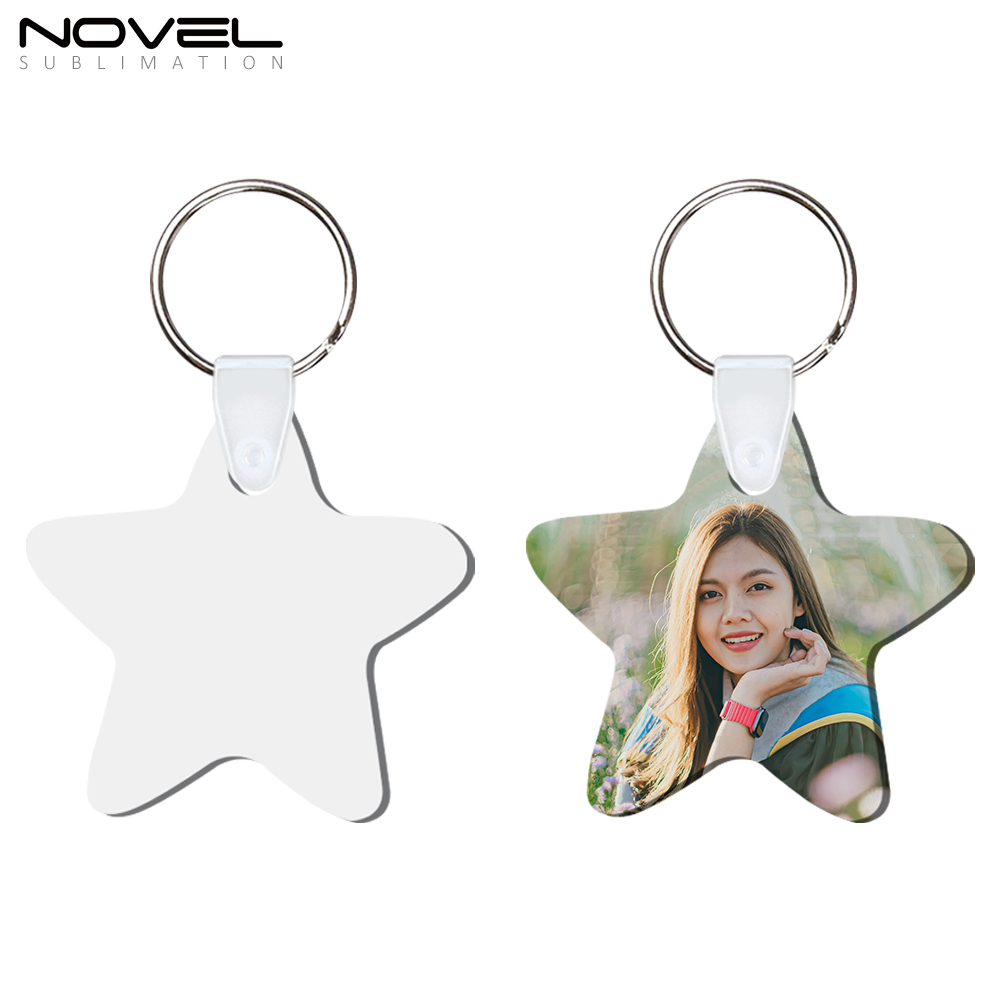 Sublimation MDF Double Sided Print Keyring DIY Keychain Heat Press Custom Keychain