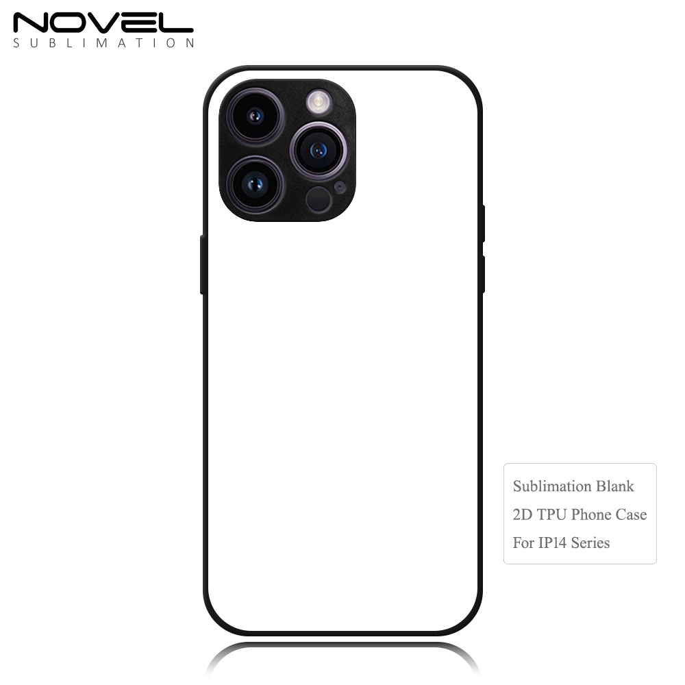 Smooth Sides Sublimation Blank 2D TPU Phone Case for iPhone 14 Series DIY Shell With Aluminum Sheet