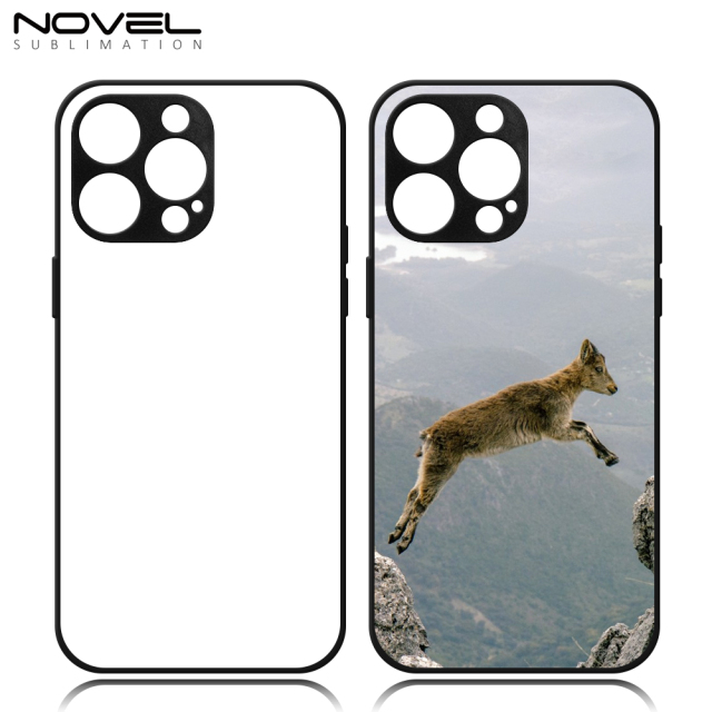 Smooth Sides Sublimation Blank 2D TPU Phone Case for iPhone 14 Series DIY Shell With Aluminum Sheet