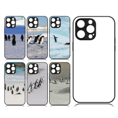 Sublimation Blank 2D TPU Phone Case for iPhone 14 Series DIY Shell With Aluminum Sheet with Reflective Strips