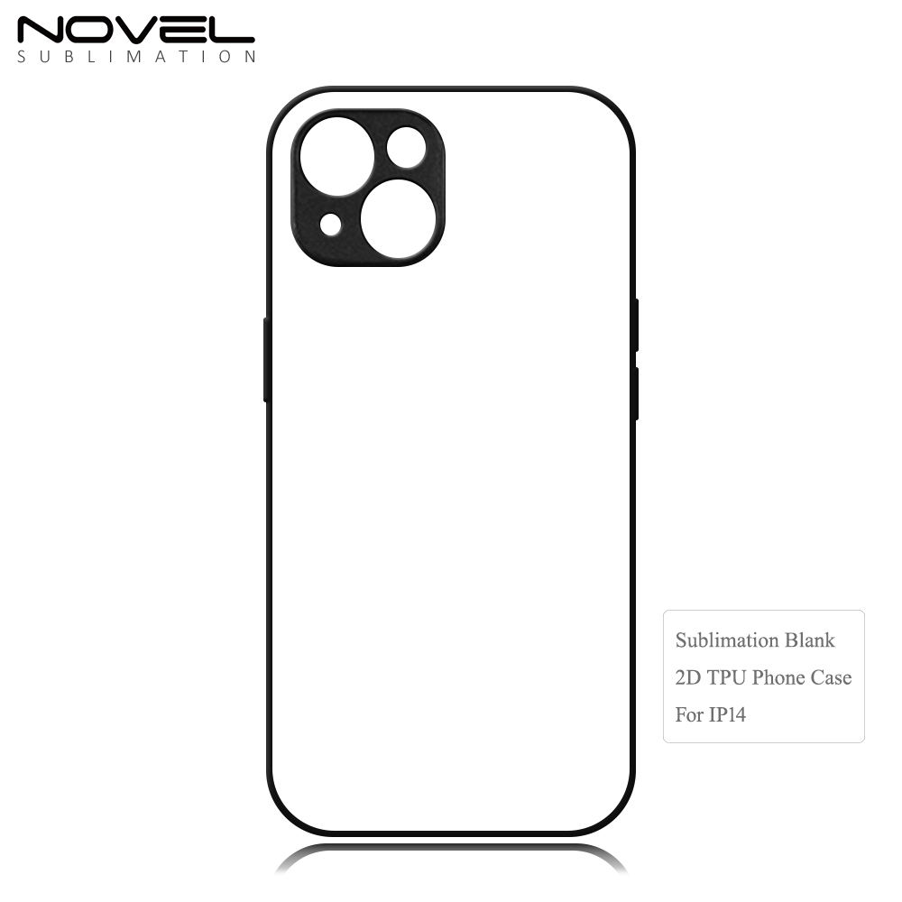 New Arrival Sublimation blank 2D TPU Phone Case for iPhone 14 Series DIY Shell With Aluminum Sheet