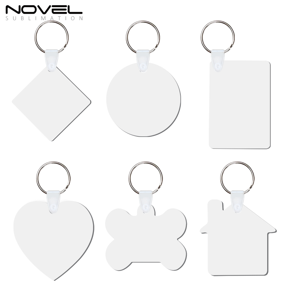Sublimation MDF Double Sided Print Keyring DIY Keychain Heat Press Custom Keychain