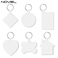 New Arrival Sublimation MDF Double Sided Print Keyring DIY Keychain