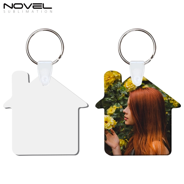 New Arrival Sublimation MDF Double Sided Print Keyring DIY Keychain